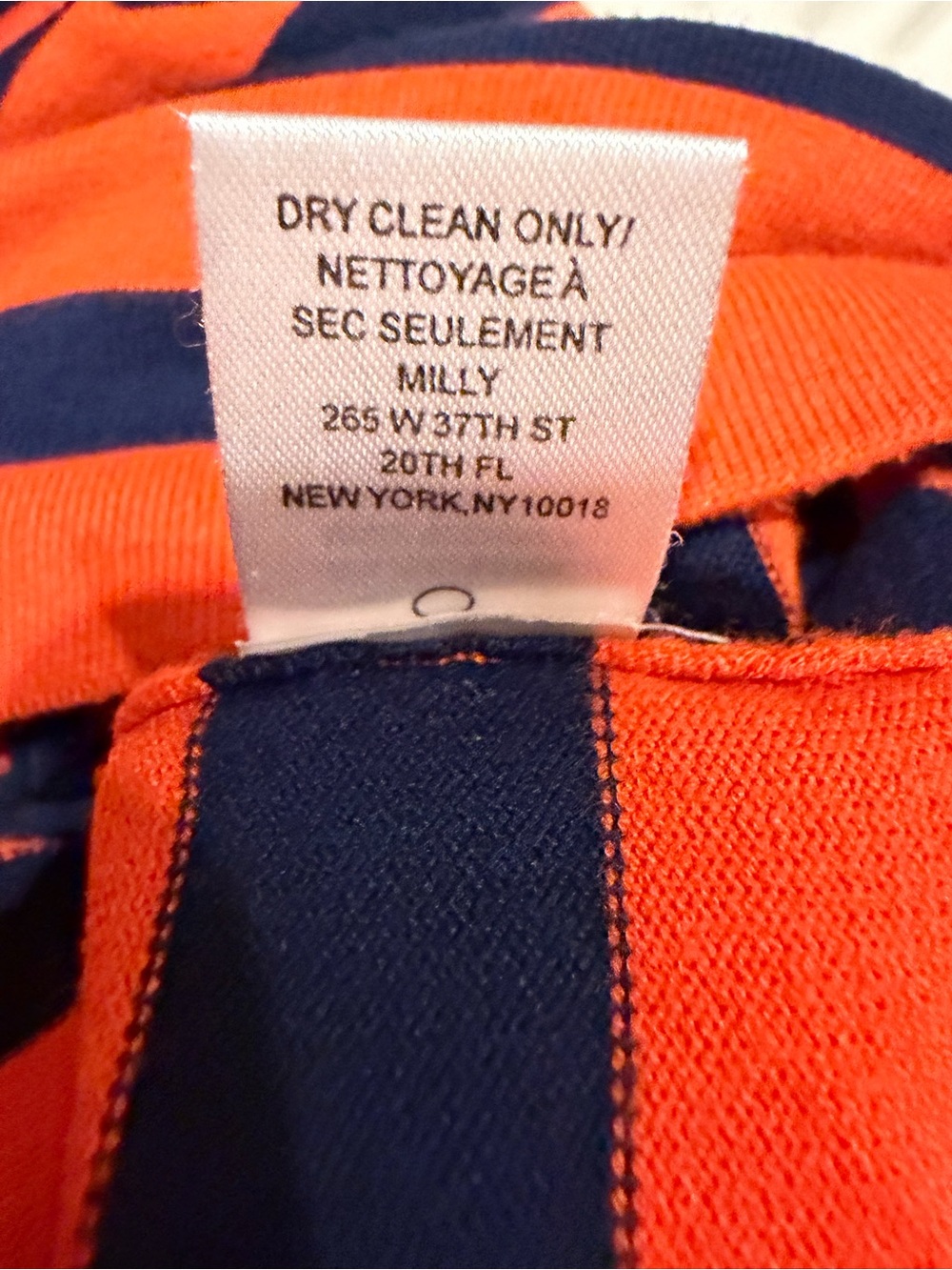 Milly Navy and Bright Orange Striped Midi Dress - Picture 6 of 6